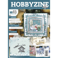 Billede: Hobbyzine Plus nr. 45 hollandsk blad med masser af inspiration til kort, mønstre, 3d ark og 1 die fra Jeanine's Art nr. JAD10145