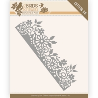 Billede: skæreskabelon blomsterkant der kun skæres fra i den ene side, JEANINES ART DIES JAD10058, 13x4,3cm