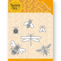 Billede: skære/prægeskabelon forskellige insekter, JEANINES ART DIES JAD10076, 5,5x5,2cm 