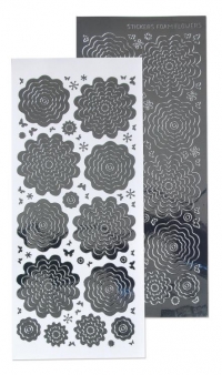 Billede: LEANE Flower Peel Offs 1stk. Mirror Silver stickers, 61.5824, førpris kr. 7,- nupris