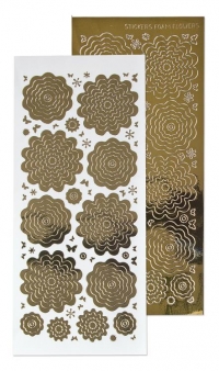 Billede: LEANE Flower Peel Offs 1stk. Mirror Gold stickers, 61.5862, førpris kr. 7,- nupris