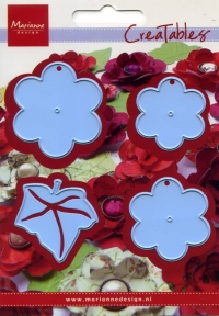 Billede: skære/prægeskabelon blomst med blad, LR0196, tilbud, førpris kr. 84,- nupris