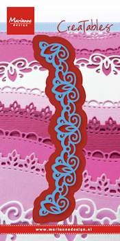 Billede: skæreskabelon kant, der skærer fra i den ene side, Curved Border, 130x30,5mm, LR0396, marianne design, førpris kr. 48,00, nupris