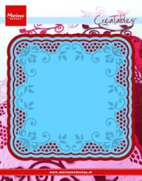 Billede: skære/prægeskabelon firkantet kageserviet, LR0415 Lace Doily, 117x117mm, marianne design, førpris kr. 111,00, nupris