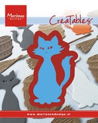 Billede: skære/prægeskabelon kat, MARIANNE DESIGN CUT/EMB LR0432 Kitty, 40,5x67,5mm, førpris kr. 36,00, nupris