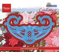 Billede: skære/prægeskabelon blomsterbowle, MARIANNE DESIGN CUT/EMB LR0436 Petra's Flower Bowl, 120x69,5mm, førpris kr. 82,00, nupris