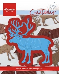 Billede: skære/prægeskabelon rensdyr, 70x75mm, MARIANNE DESIGN CUT/EMB LR0442 Tiny's Reindeer, førpris kr. 53,00, nupris