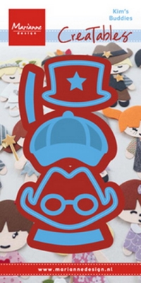 Billede: skære/prægeskabelon drengeting til påklædningsdukken, MARIANNE DESIGN CUT/EMB LR0475 Kim’s Buddies boy set, passer til LR0474, førpris kr. 48,00, nupris