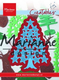 Billede: skære/prægeskabelon stjernetræ, MARIANNE DESIGN CUT/EMB LR0490 Tiny’s Christmas Tree with stars, 61x82mm, førpris kr. 49,00, nupris