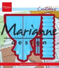 Billede: skære/prægeskabelon gardiner, MARIANNE DESIGN CUT/EMB LR0502 Curtains, 77x98 / 92x25 & 10x34mm