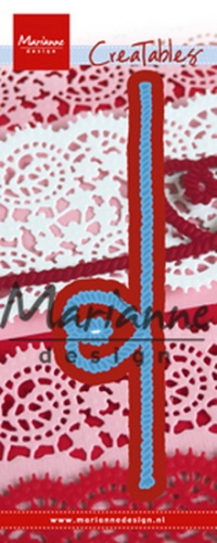 Billede: skære/prægeskabelon reb med hjerte, MARIANNE DESIGN CUT/EMB LR0506 Rope with heart, 150x36mm