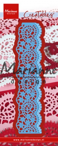 Billede: skæreskabelon bort der kun bliver skåret fra i den ene side, MARIANNE DESIGN CUT/EMB LR0508 Lace Border, 34x150mm
