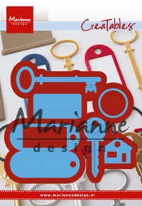 Billede: skære/prægeskabelon nøglering med tilbehør, MARIANNE DESIGN CUT/EMB LR0523 Key Ring, 95x88mm