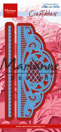 Billede: skære/prægeskabelon smal og bred kant, der skærer fra i den ene side, MARIANNE DESIGN CUT/EMB LR0525 Anja’s Border, 17x135, 3x135 & 51x135mm