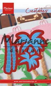 Billede: skære/prægeskabelon 2 palmer, MARIANNE DESIGN CUT/EMB LR0541 Palm Trees, 19x65 & 53x70mm