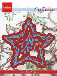 Billede: skære/prægeskabelon naturens stjerne og bær, MARIANNE DESIGN CUT/EMB LR0551 Nature Star, 104x98 & 42x47mm