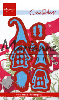 Billede: skære/prægeskabelon gnommand og gnomkone, MARIANNE DESIGN CUT/EMB LR0554 Tomte Gnome