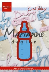 Billede: skære/prægeskabelon sutteflaske, MARIANNE DESIGN CUT/EMB LR0575 Baby Bottle, 73x25mm