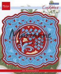 Billede: skære/prægeskabelon bugtet firkantet ramme, MARIANNE DESIGN CUT/EMB LR0578 Petra's Amazing Circle, 142x138mm