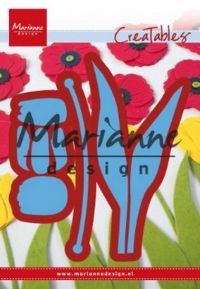 Billede: skære/prægeskabelon tulipan, MARIANNE DESIGN CUT/EMB LR0586 Build a tulip, 130x50,5mm