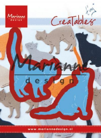Billede: skære/prægeskabelon 2 katte, MARIANNE DESIGN CUT/EMB LR0591 Tiny's Cats, 43x62 & 52x42mm
