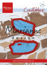 Billede: skære/prægeskabelon 2 joller/både, MARIANNE DESIGN CUT/EMB LR0594 Tiny's boats, 50,5x21mm