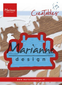 Billede: skære/prægeskabelon strandbro, MARIANNE DESIGN CUT/EMB LR0597 Tiny's beach jetty, 75x50mm