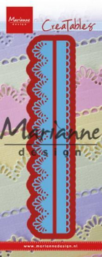 Billede: skæreskabeloner 2 border, der kun skærer fra i den ene side, MARIANNE DESIGN CUT/EMB LR0599 Sweet borders, 152,5x9,5 & 152,5x15,5mm, førpris kr. 51,- nupris