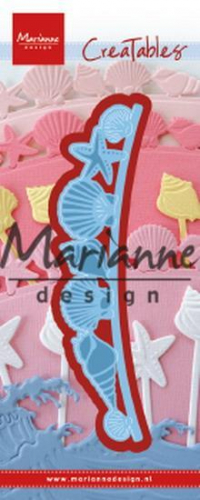 Billede: skære/prægeskabelon bort med skaller, MARIANNE DESIGN CUT/EMB LR0601 Sea Shells Border, 135x30,5mm