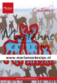 Billede: skære/prægeskabelon rådyrfamilie, MARIANNE DESIGN CUT/EMB LR0615 Tiny's Deer Family, 33x52 / 32x72,5 & 20x33,5mm