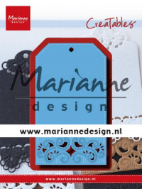 Billede: skære/prægeskabelon label med flot mønsterudskæring, MARIANNE DESIGN CUT/EMB LR0617 Classic Label, 60x103mm