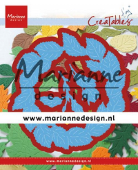 Billede: skære/prægeskabelon bladkrans, MARIANNE DESIGN CUT/EMB LR0624 Tiny's Leaves Wreath, 110x110mm