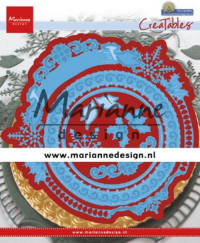 Billede: skære/prægeskabelon 2 store rammer, MARIANNE DESIGN CUT/EMB LR0627 Petra's Winter Circle, 144,5x140,5mm