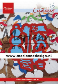 Billede: skære/prægeskabelon byg en snemand, MARIANNE DESIGN CUT/EMB LR0631 Tiny's Frosty Snowmen, 68,5x42,5mm