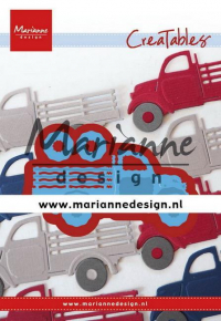 Billede: skære/prægeskabelon lille lastbil med lad, MARIANNE DESIGN CUT/EMB LR0641 Truck,
83x73mm