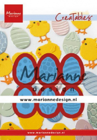 Billede: skære/prægeskabelon 6 forskellige påskeæg, MARIANNE DESIGN CUT/EMB LR0643 Easter Eggs, 20,5x30mm