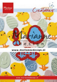 Billede: skæreskabelon lille sød påskekylling, MARIANNE DESIGN CUT LR0644 Tiny's Easter Chick, 48x49mm