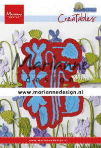 Billede: skære/prægeskabelon violer, MARIANNE DESIGN CUT/EMB LR0649 Petra's Violets, 63x90mm