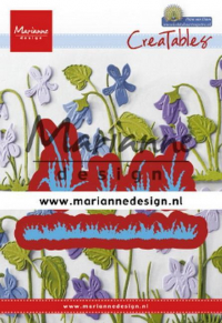 Billede: skære/prægeskabelon græs og græstotter, MARIANNE DESIGN CUT/EMB LR0650 Petra's Grass, 25x37 / 51x26 & 78x13mm