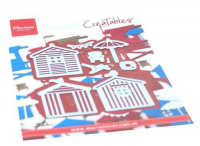 Billede: skære/prægeskabelon små strandhytter, MARIANNE DESIGN CUT/EMB LR0662 Beach Houses Set, 75x91mm