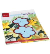 Billede: skæreskabelon 2 størrelse blomster, MARIANNE DESIGN CUT LR0666 Frangipani Flower, 41x42 & 50x52mm