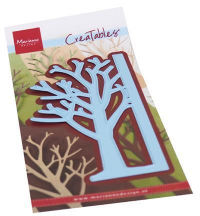 Billede: skæreskabelon efterårstræ, der sidder fast i den ene side, MARIANNE DESIGN CUT LR0678 Gate Folding Tree, 67,5x134mm