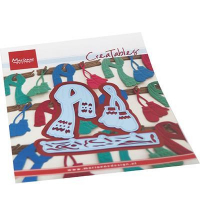 Billede: skære/prægeskabelon træknagerække, halstørklæde og vanter, MARIANNE DESIGN CUT/EMB LR0686 Mittens & Scarf set
73x82mm