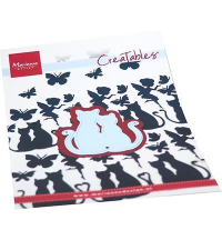 Billede: skæreskabelon 2 kærlige katte, MARIANNE DESIGN CUT LR0744, Silhouette Cats in love, 45x46mm