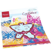Billede: skæreskabelon 3 sommerfugle, MARIANNE DESIGN CUT/EMB LR0747 Anja's Butterfly Set, 58x36, 16x18 & 21x25mm