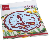Billede: skæreskabelon forårskrans med blade og blomsterknopper, MARIANNE DESIGN CUT/EMB LR0753 Spring Wreath, 95x93mm