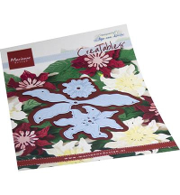 Billede: skære/prægeskabelon julestjerne, MARIANNE DESIGN CUT/EMB LR0779 Anja's Poinsettia, hele pladen 86x79mm