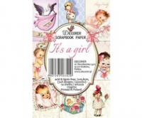 Billede: Decorer It's a Girl Paper Pack (7x10.8cm) (M49), 3x8 designs, 24 ark, 170g/m2