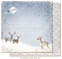 Billede: 1 ark dobbeltsidet karton - Holiday in the Alps - Winter night