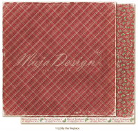 Billede: 1 ark dobbeltsidet karton - Traditional Christmas - By the fireplace